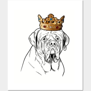 Mastiff Dog King Queen Wearing Crown Posters and Art